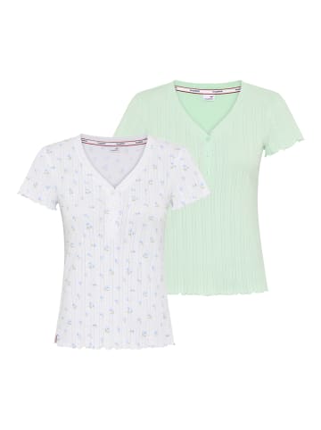 Kangaroos T-Shirt in Weiß geblümt+hellgrün