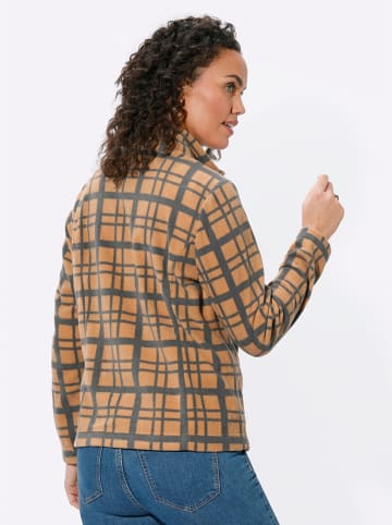 WITT WEIDEN Fleecejacke in camel-anthrazit-bedruckt