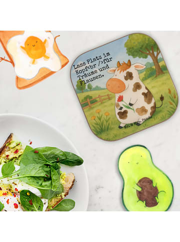 Mr. & Mrs. Panda Glasuntersetzer Kuh Design mit Spruch in Weiß