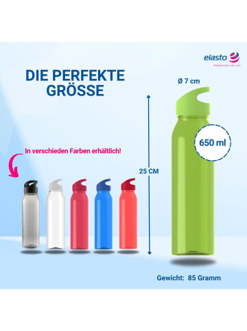 elasto Trinkflasche Active "Wave" in transparent-lime/lime - 650 ml