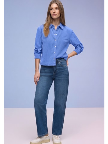 Street One Corduroy shirtcollar Bluse in Bonnet Blue
