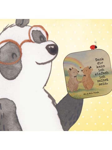 Mr. & Mrs. Panda Tischschoner Bären Gay Pride Design mit Spruch in Weiß
