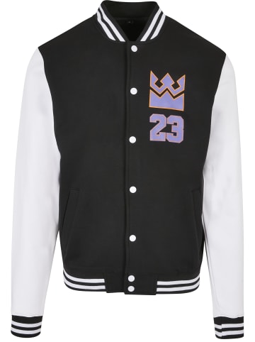 Mister Tee College Jacket in blk/wht