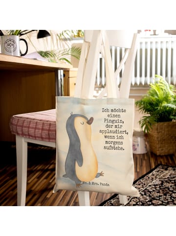 Mr. & Mrs. Panda Stoffbeutel Pinguin mHerzieren Design mit Spruch in Weiß
