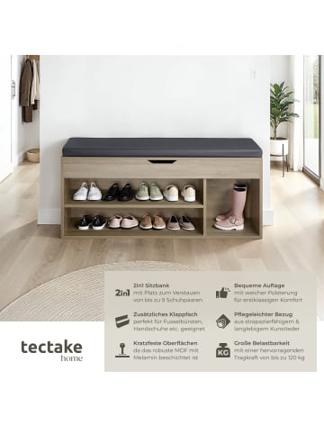 tectake Schuhbank Natalya mit Sitzpolster für 9 Paar Schuhe,  104x30x49cm