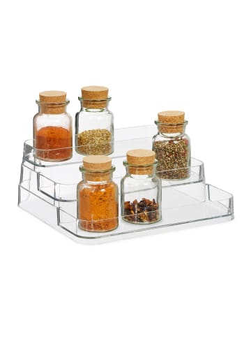 relaxdays Gewürzorganizer in Transparent - (B)26 x (H)10,5 x (T)24 cm