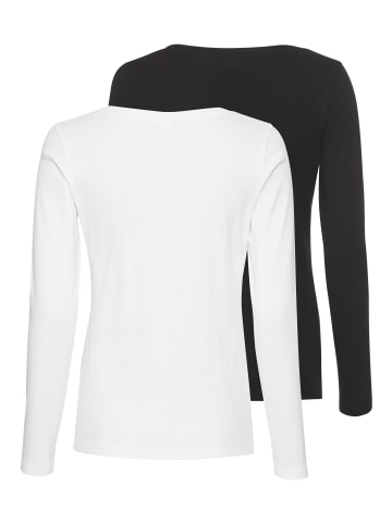 Kangaroos Langarmshirt in schwarz + weiß