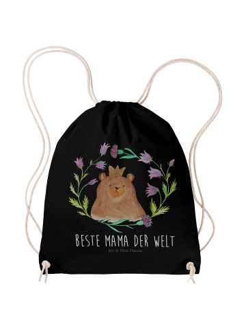 Mr. & Mrs. Panda Stoffrucksack Bär Königin mit Spruch in Schwarz