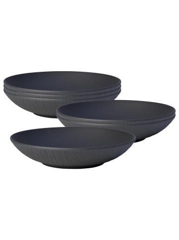 Villeroy & Boch 6er Set Schale flach Manufacture Rock in Schwarz ø 23,5 cm in schwarz