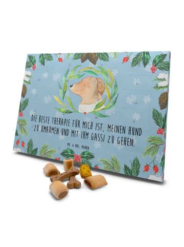 Mr. & Mrs. Panda Hunde Adventskalender Hund Blumen mit Spruch in Eisblau