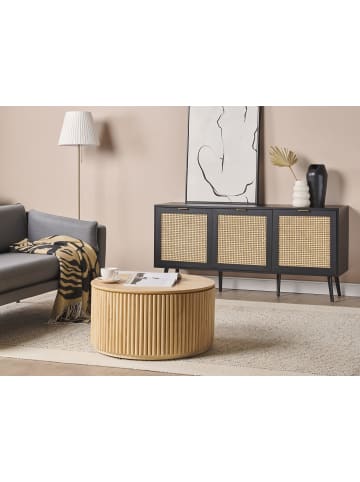 Beliani Sideboard OPOCO in Schwarz/Beige - (W) 150 x (H) 71 x (L) 40 cm
