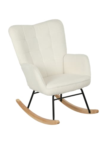 HOMCOM Schaukelstuhl-98T x 71B x 101H cm-Weiß