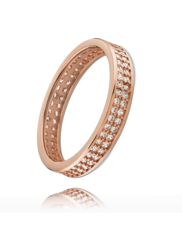 BALIA 333 Rosegold - 8 Karat Damen Ringe 2-reihig Zirkonia Fingerring 56 (17,8)