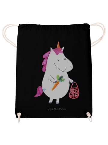 Mr. & Mrs. Panda Sportbeutel Einhorn Vegan ohne Spruch in Schwarz