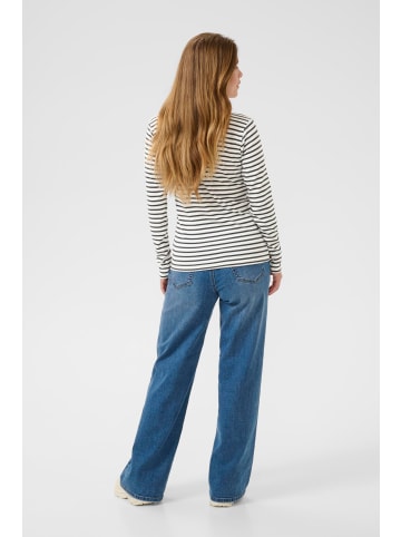 Kaffe Langarm-Shirt Liddy Regular fit in Chalk/Dark Grey -Windsor Heart