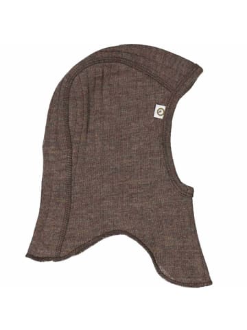 müsli Sturmhaube aus Merinowolle in Walnutmelange