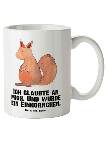 Mr. & Mrs. Panda XL Tasse Einhorn Glauben mit Spruch in Weiß
