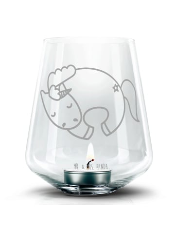 Mr. & Mrs. Panda Glas Windlicht Einhorn Nacht ohne Spruch in Transparent