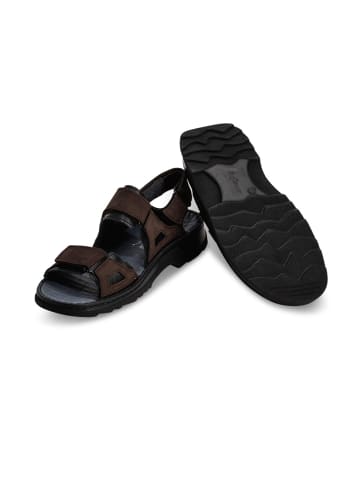 VITAFORM Nubukleder Sandalen in schwarz/dunkelbraun
