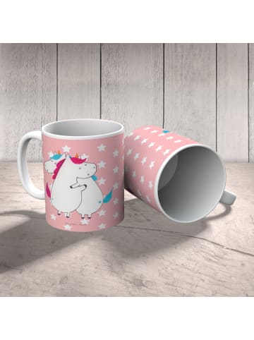 Mr. & Mrs. Panda Camping Tasse Einhörner Umarmen ohne Spruch in Rot Pastell