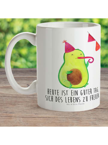 Mr. & Mrs. Panda Plastikbecher Avocado Party mit Spruch in Weiß