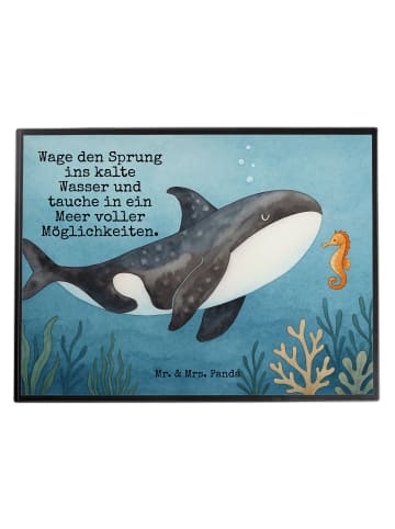 Mr. & Mrs. Panda Schreibunterlage Orca Design mit Spruch in Weiß