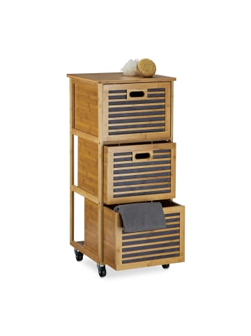 relaxdays Rollwagen in Natur - (B)41 x (H)92 x (T)41 cm