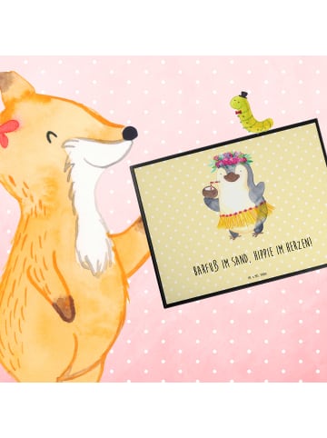 Mr. & Mrs. Panda Schreibtischunterlage Sommer Hippie mit Spruch in Gelb Pastell