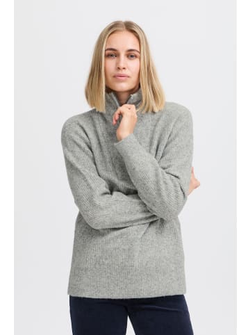 PULZ Jeans Strickpullover PZASTRA Zipper Roll Neck Pullover 50208352 modischer Strickpullover in Grau