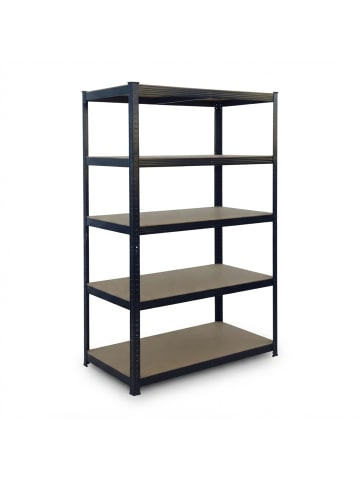 relaxdays Schwerlastregal in Schwarz/ Braun - (B)100 x (H)200 x (T)60 cm