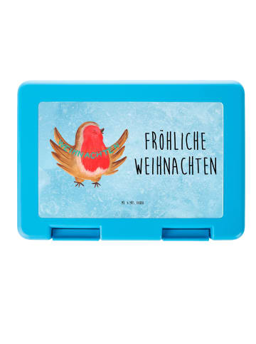 Mr. & Mrs. Panda Bento Box Rotkehlchen Weihnachten mit Spruch in Eisblau