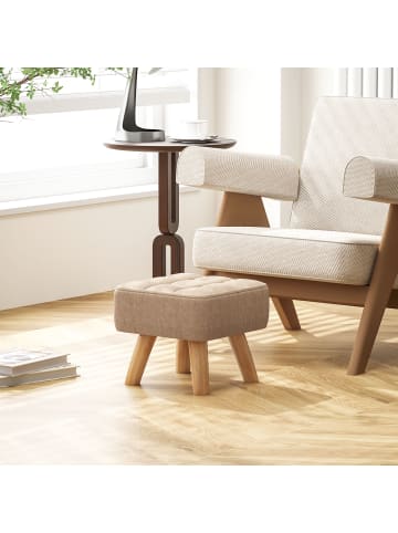 HOMCOM Fußhocker-27L x 27B x 26H cm-Braun