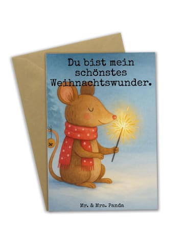 Mr. & Mrs. Panda Klappkarte Maus Weihnachten Design mit Spruch in Weiß