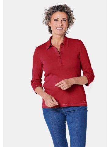 GOLDNER Basic-Poloshirt mit Stickerei aus reiner Baumwolle in rot