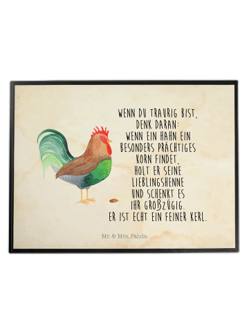 Mr. & Mrs. Panda Schreibunterlage Hahn Korn mit Spruch in Vintage