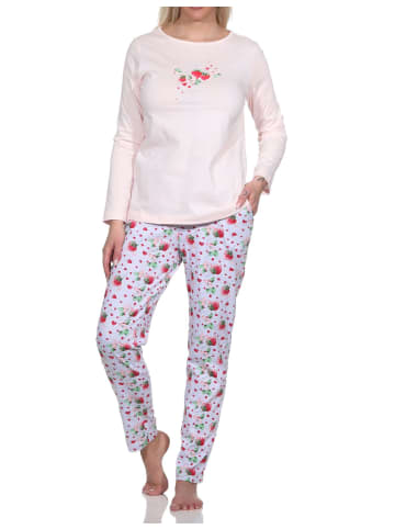 NORMANN Schlafanzug langarm Pyjama - 78593 in rosa