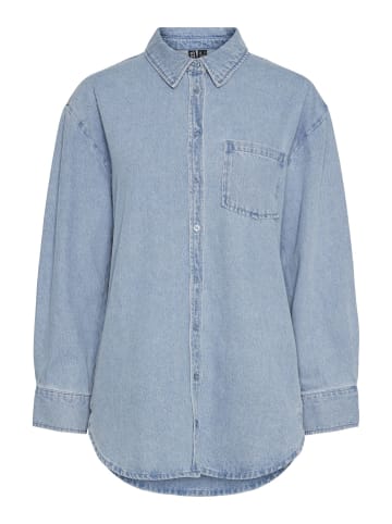 Pieces Jeanshemd in Light Blue Denim