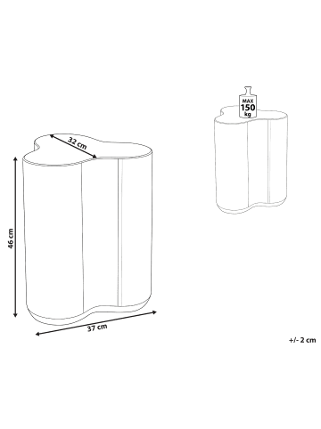 Beliani Beistelltisch TELLARO in Weiß - (W) 37 x (H) 46 x (L) 32 cm