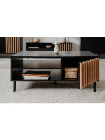 Furn.Design Couchtisch schwarz, Eiche 110 cm, Wohnzimmertisch mit Stauraum