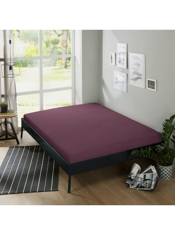 Erwin Müller Frottee Spannbettlaken Erding in aubergine