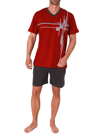 NORMANN Shorty Schlafanzug kurzarm Pyjama - 78176 in rot