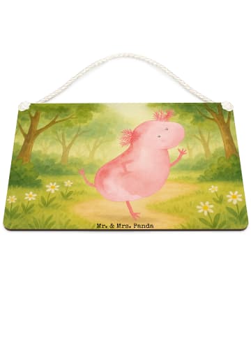 Mr. & Mrs. Panda Schild Axolotl Tanzen Design ohne Spruch in Weiß