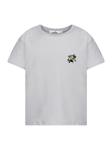 SATURNDAY T-Shirt mit Fußball-Stickerei in Grau