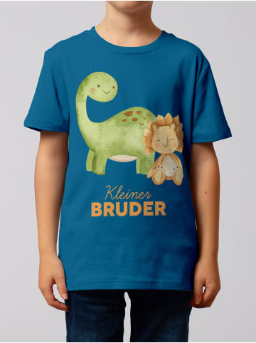wat? Apparel T-Shirt Dinosaurier 06 Kleiner Bruder in Blau