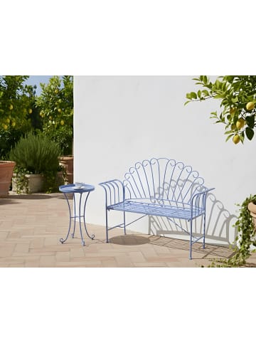 Beliani Gartenbank CAVINIA in Blau - (W) 125 x (H) 97 x (L) 46 cm