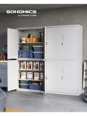 SONGMICS Aktenschrank Berend in Grau - (B)80 x (H)180 x (T)40 cm