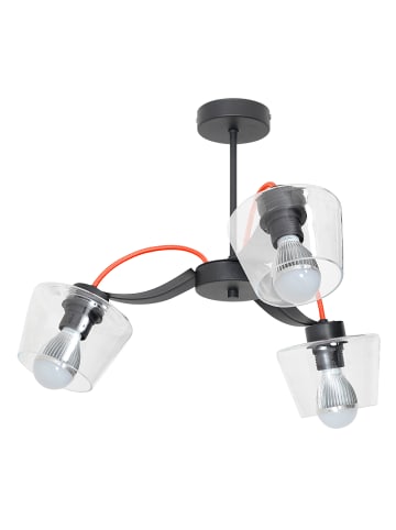 Licht-Erlebnisse Deckenlampe (B)62 x (L)62 x (H)35 cm in Schwarz Rot Klar/TransparentSchwarz Rot Klar/Transparent