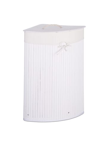 relaxdays 2 x Eckwäschekorb in Weiß - (B)49,5 x (H)65 x (T)37 cm