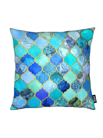 Juniqe Kissen "Cobalt Moroccan Tile Pattern" in Blau & Grün