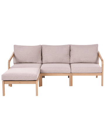 Beliani 4-tlg Sitzgruppe RIVELLO in Braun/Beige